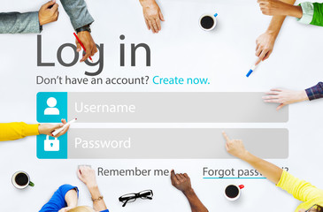 Casual People Account LogIn Security Protection Concept