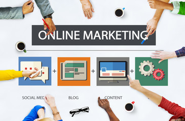 Online Marketing Business Content Strategy Target Concept