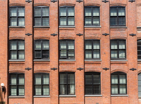 Fototapeta Brooklyn brickwall facades in New York