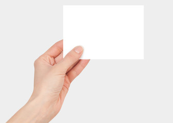 Fototapeta premium blank card in hand