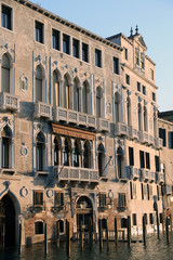 Fototapeta na wymiar venetian palaces on the Grand canal in venice italy
