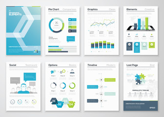 Infographics flyer and brochure designs and web templates vector