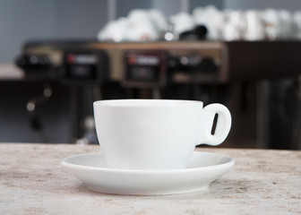 Cup of coffee on the bar