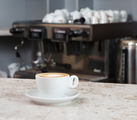 Cup of coffee on the bar