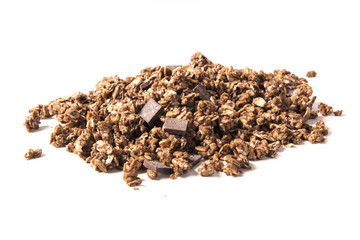 Muesli on white background