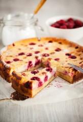 Homemade cherry creamcheese pie