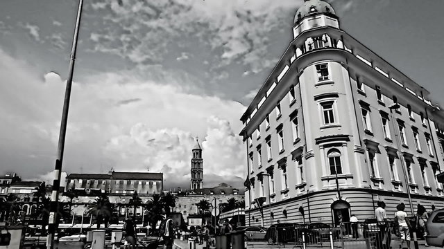 Shot of an old building in Split with added cartoon effect