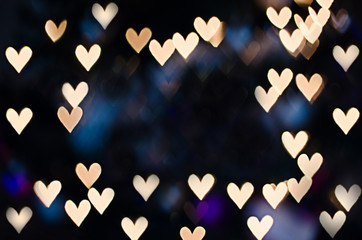 Heart bokeh with copy space