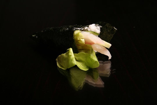 traditional sushi and sashimi