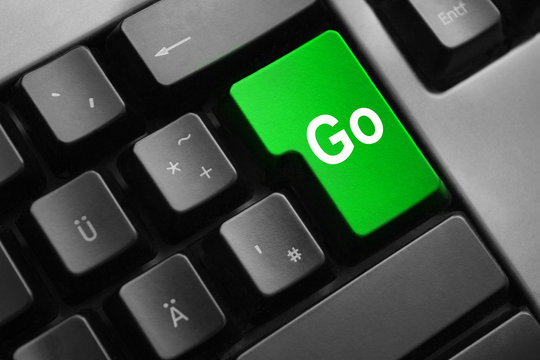 grey keyboard green button go