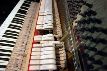 a look into the inside of a piano