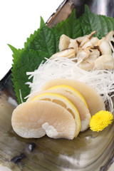 pen shell sashimi, japanese cuisine