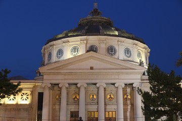 Fototapeta premium Bucharest night - the Atheneum