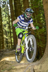 Obraz premium konzentriert durch den Wald