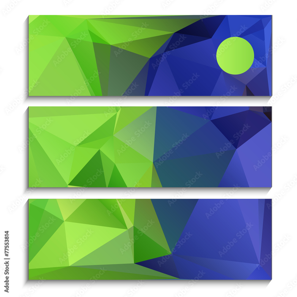 Wall mural polygonal cards