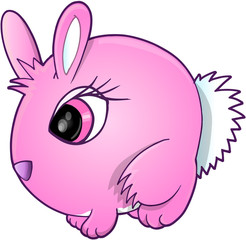 Pink Easter Bunny Rabbit Vector Illustration Art
