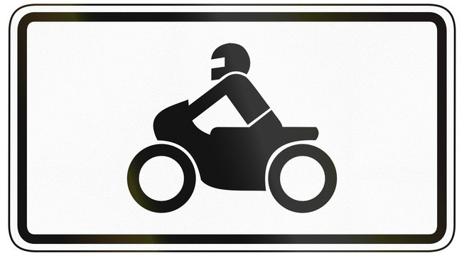 German traffic sign additional panel to specify the meaning of other signs: Motorcycles only