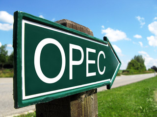 Fototapeta premium OPEC signpost along a rural road