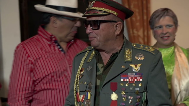 Prized colonel with numerous badges joins the compay 