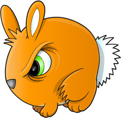 Angry Bunny Rabbit Vector Illustration Art