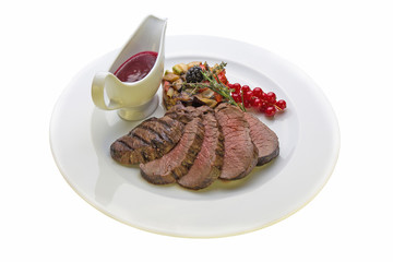 Venison steak with vegetable ratatouille