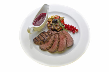 Venison steak with vegetable ratatouille