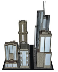 City block - 3D render
