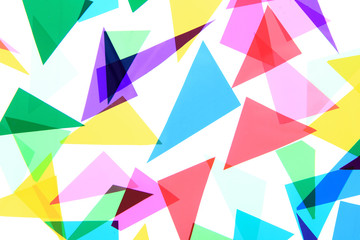 Fototapeta na wymiar color plastic triangles background