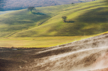 Fototapeta na wymiar Global warming in the landscape of Tuscany, Italy
