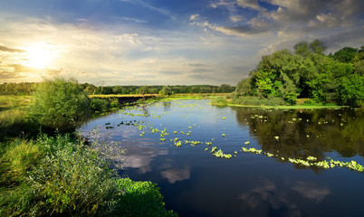 Fototapeta premium Evening on river