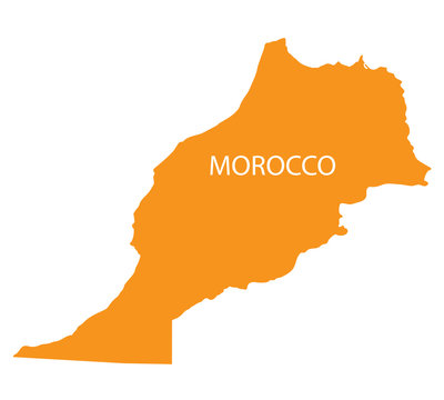 orange map of Morocco