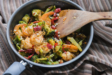 Broccoli and shrimp