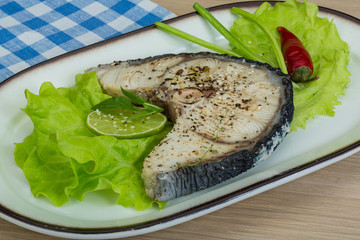 Grilled shark steak