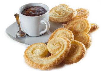 Palmeras y taza de chocolate