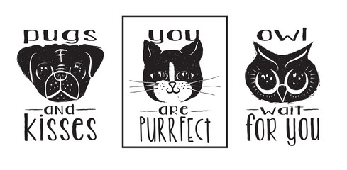 Animal Labels Monochrome
