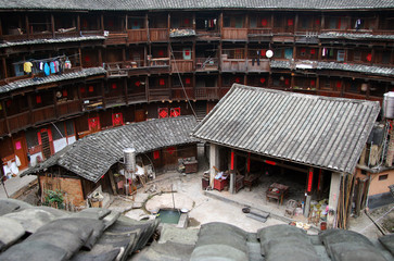 Round tulou, traditional communal residence of Hakka, China