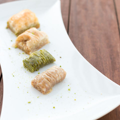 Variety of turkish baklava