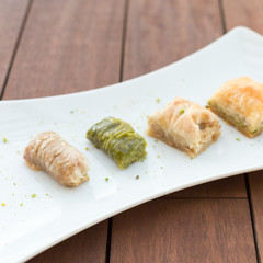 Variety of turkish baklava