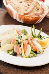 Salad with salmon