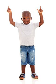 Little African American Boy Pointing Up