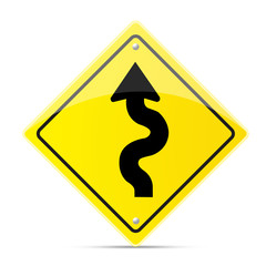Curves ahead road sign