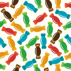 Cute seamless pattern with colorful candies