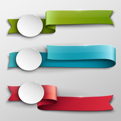 Set of colorful vector ribbons