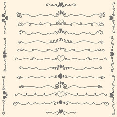 Obraz premium Hand drawing calligraphic design elements and page decor