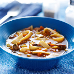 bowl of beef and noodle soup