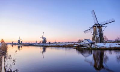 Fototapeta na wymiar A winter morning in the Netherlands