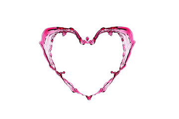 red water splash isolated on white background