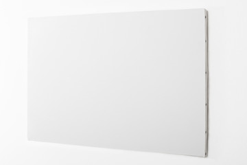 White blank canvas on white wall, clipping path