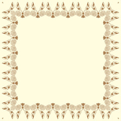 Vector decorative frame on beige background