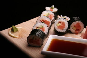 sushi and rolls